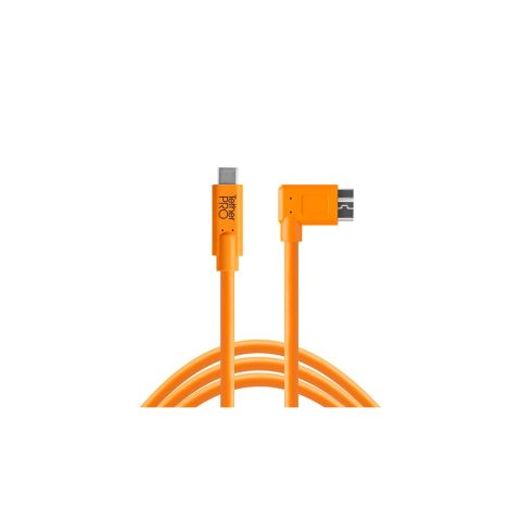 Tether tools TetherPro (CUC33R15) USB-C to 3.0 Micro-B Right Angle15'(4'6m),High-Visibility Orange Tether Pro tethertool